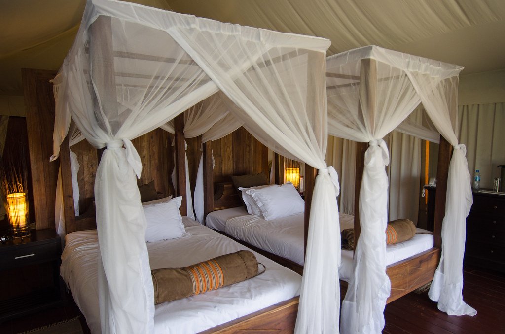 A luxury safari lodge interior in Tanzania
